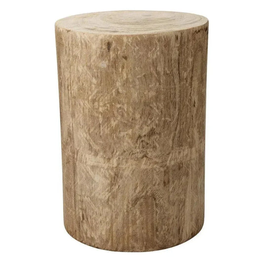 Jamie Young Brown Paulownia Wood Agave Mid Century Side Table