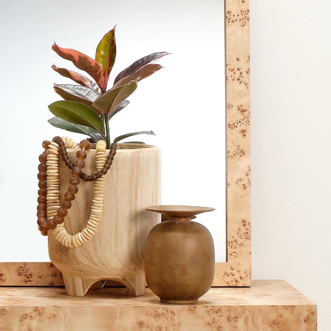 Brown Paulownia Wood Canyon Wooden Vase Vases & Jars Sideboards and Things By Jamie Young