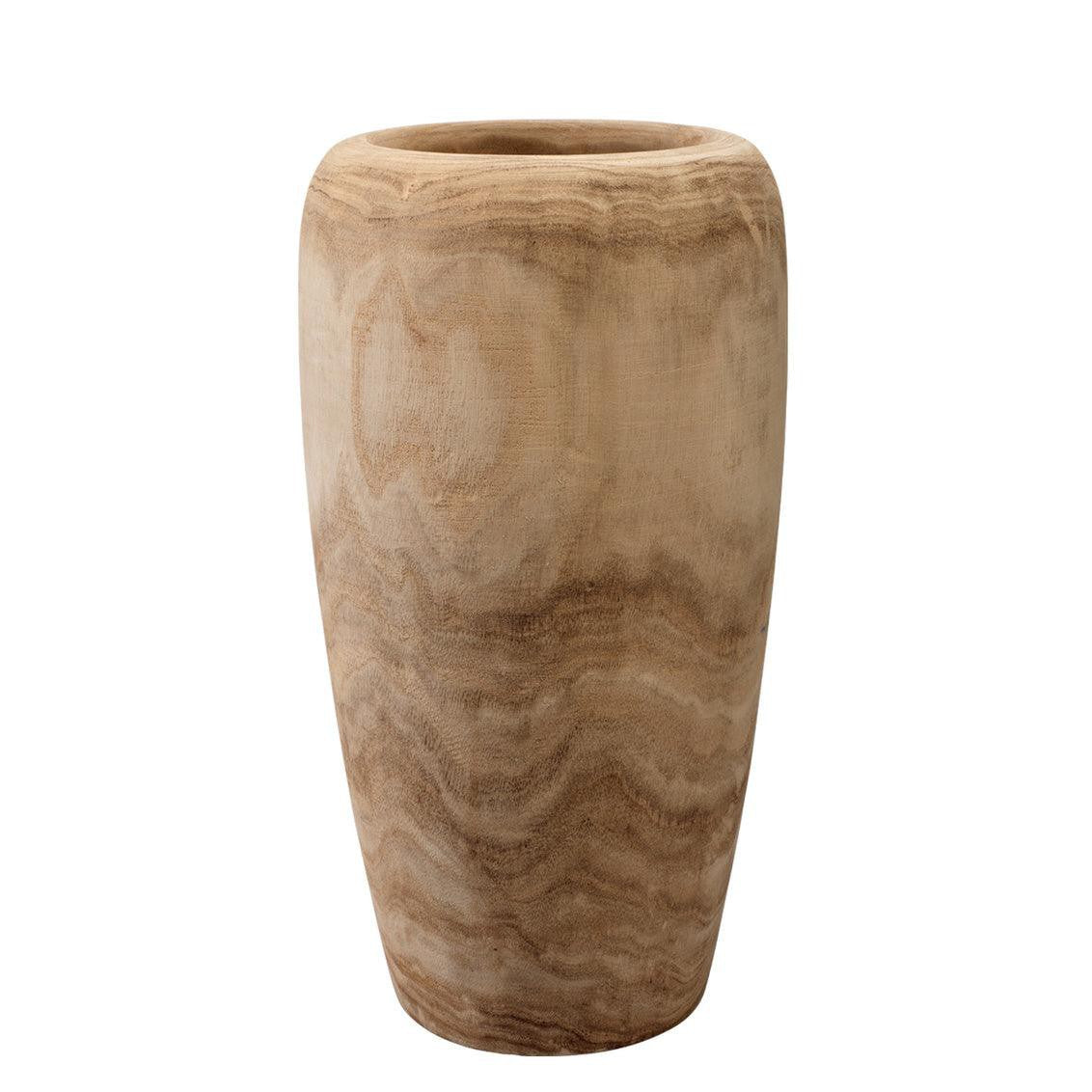 Brown Paulownia Wood Ojai Wooden Vase Vases & Jars Sideboards and Things By Jamie Young