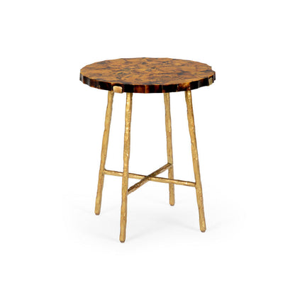 Chelsea House Brown Penshell Wooden Side Table