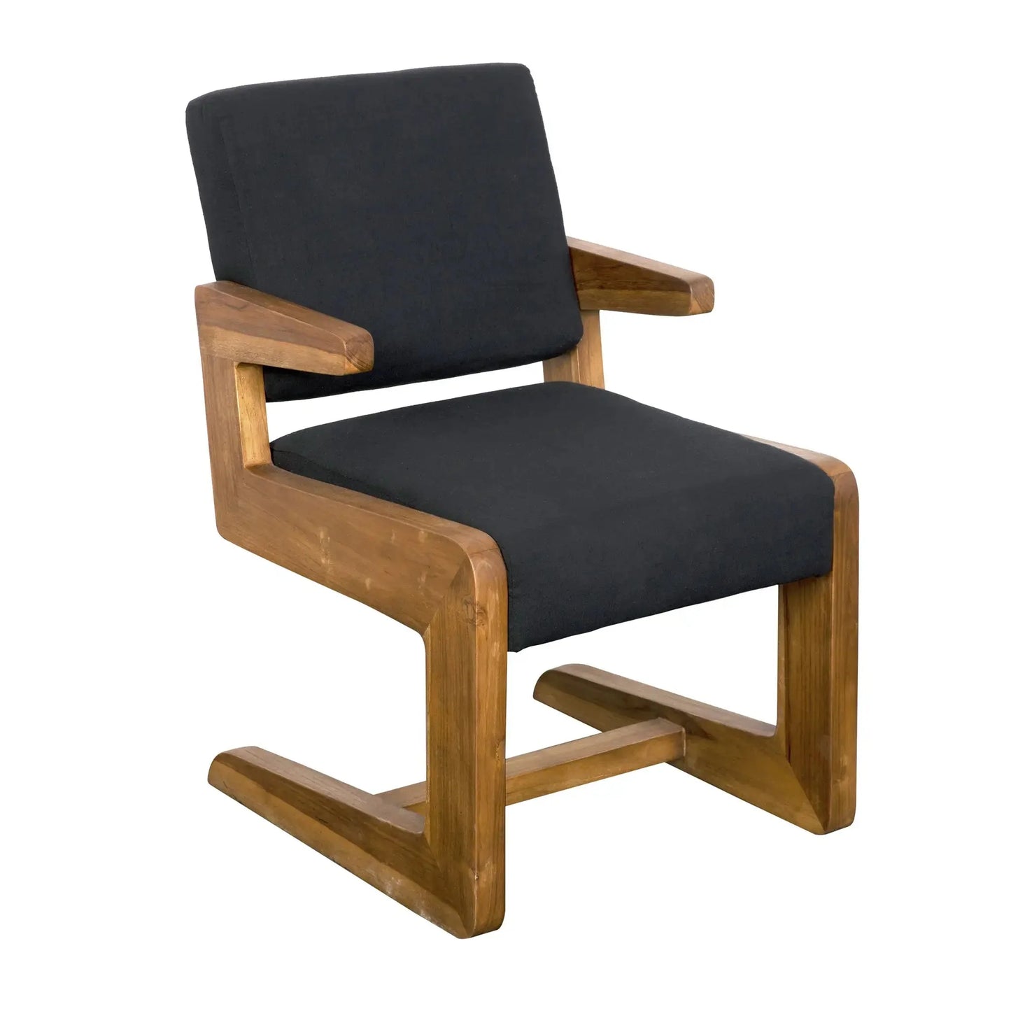 Bruce Teak Wood Arm Chair-Club Chairs-Noir-Sideboards and Things