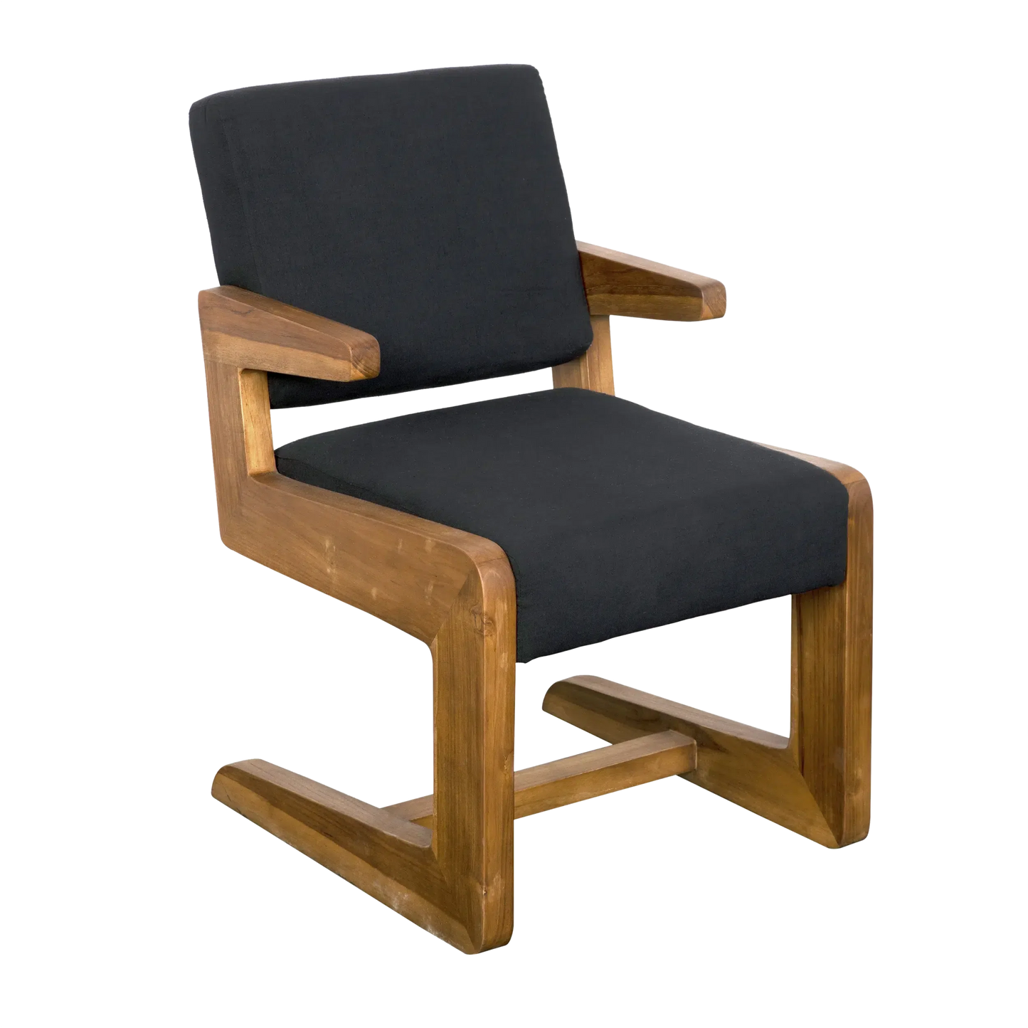 Bruce Teak Wood Arm Chair-Club Chairs-Noir-Sideboards and Things