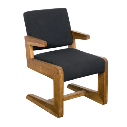 Bruce Teak Wood Arm Chair-Club Chairs-Noir-Sideboards and Things