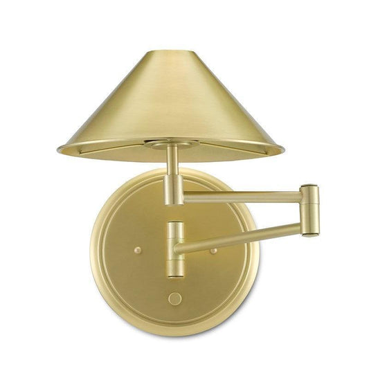 Brushed Brass Seton Swing-Arm Wall Sconce Wall Sconces Sideboards and Things By Currey & Co