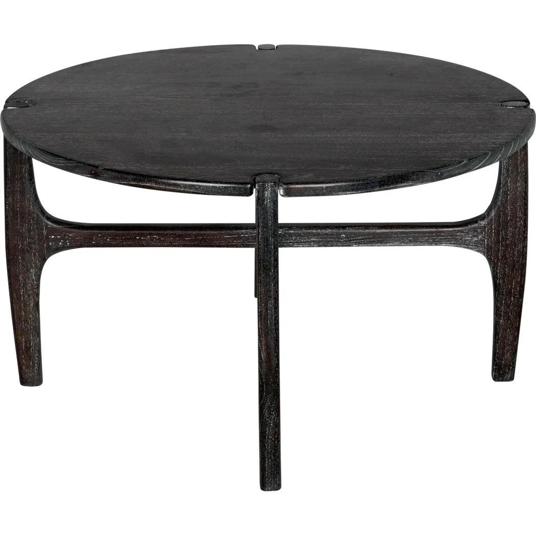 Noir Bucks Wood Black Round Coffee Table