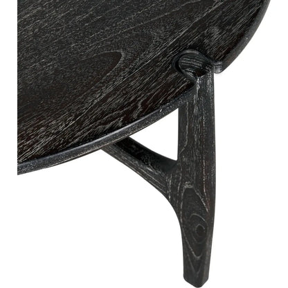 Noir Bucks Wood Black Round Coffee Table