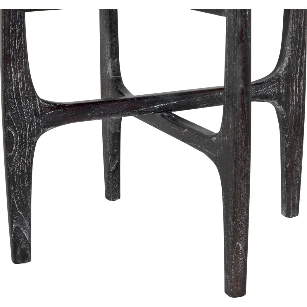 Noir Bucks Wood Black Round Side Table