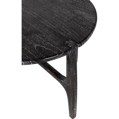 Noir Bucks Wood Black Round Side Table