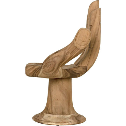 Noir Buddha Natural Wooden Armless Chair