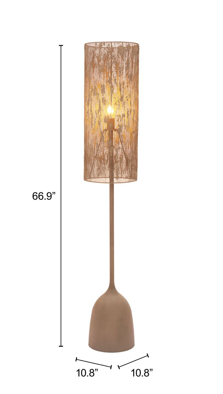 Zuo Modern Buff Steel Brown Floor Lamp