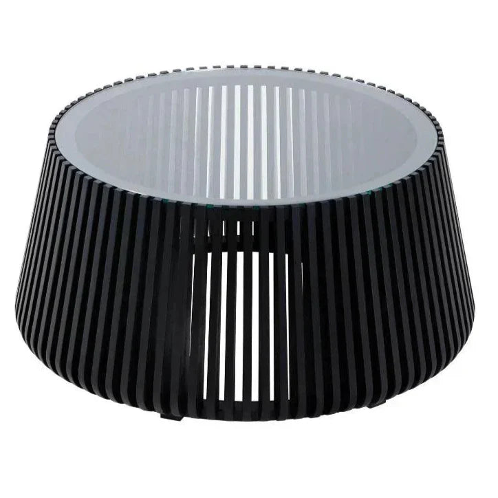LH Home Bungalow Glass Top Round Coffee Table