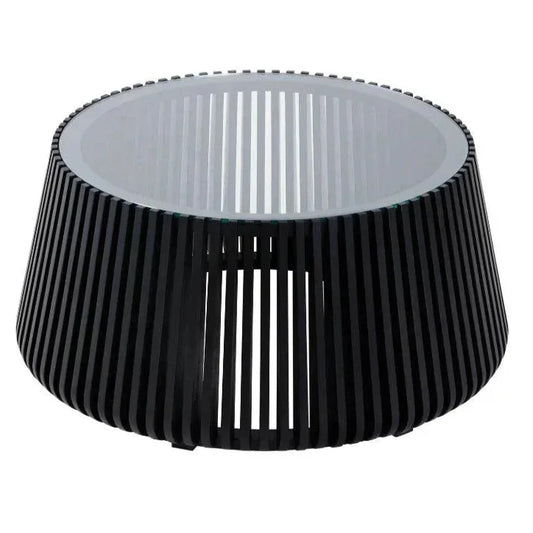 LH Home Bungalow Glass Top Round Coffee Table