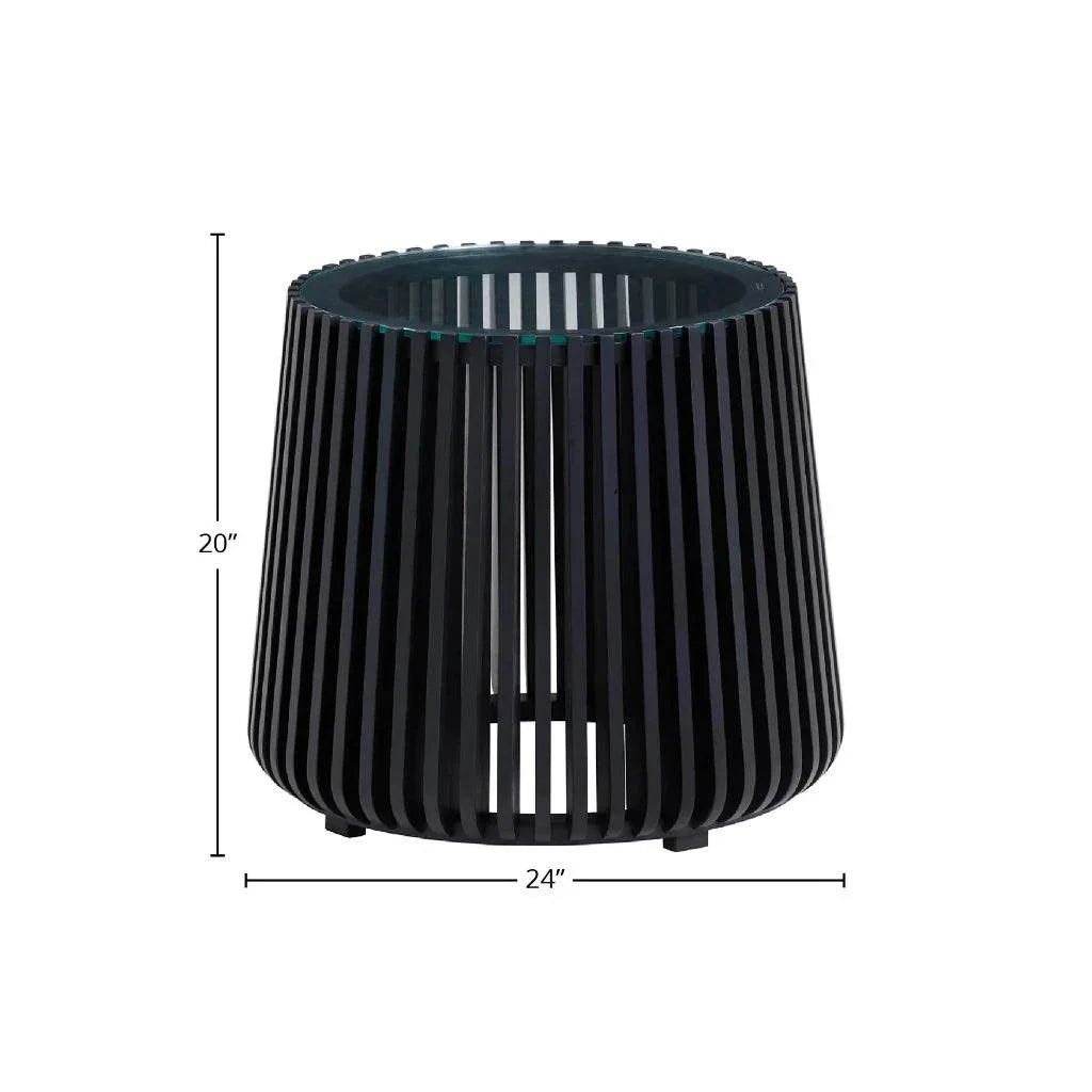 LH Home Bungalow Glass Top Round Side Table