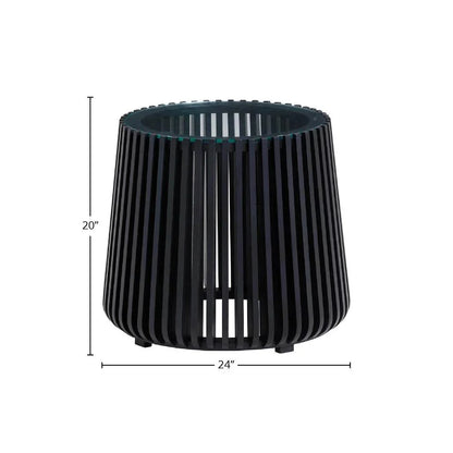 LH Home Bungalow Glass Top Round Side Table