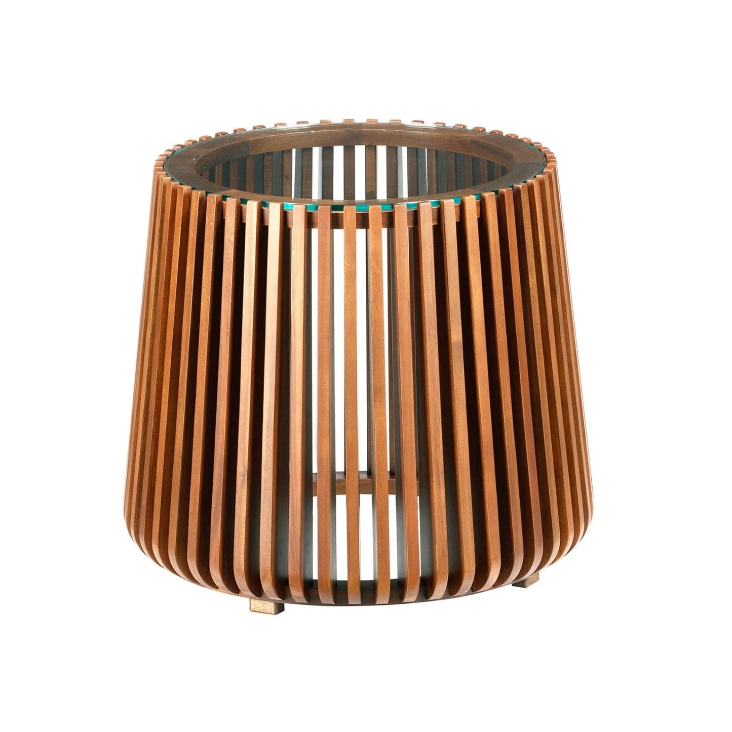 LH Home Bungalow Glass Top Round Side Table