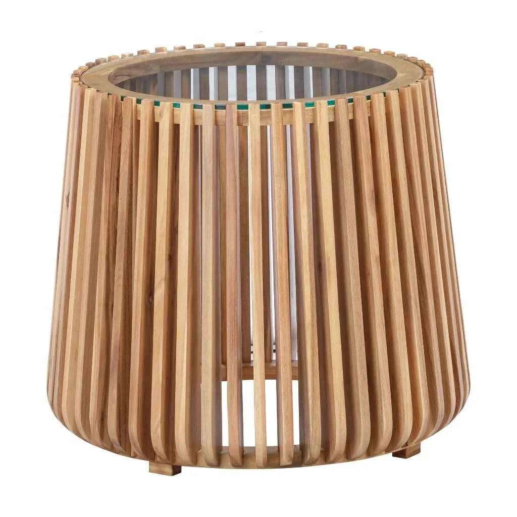 LH Home Bungalow Glass Top Round Side Table