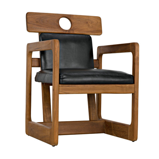 Buraco Arm Chair, Teak-Accent Chairs-Noir-Sideboards and Things