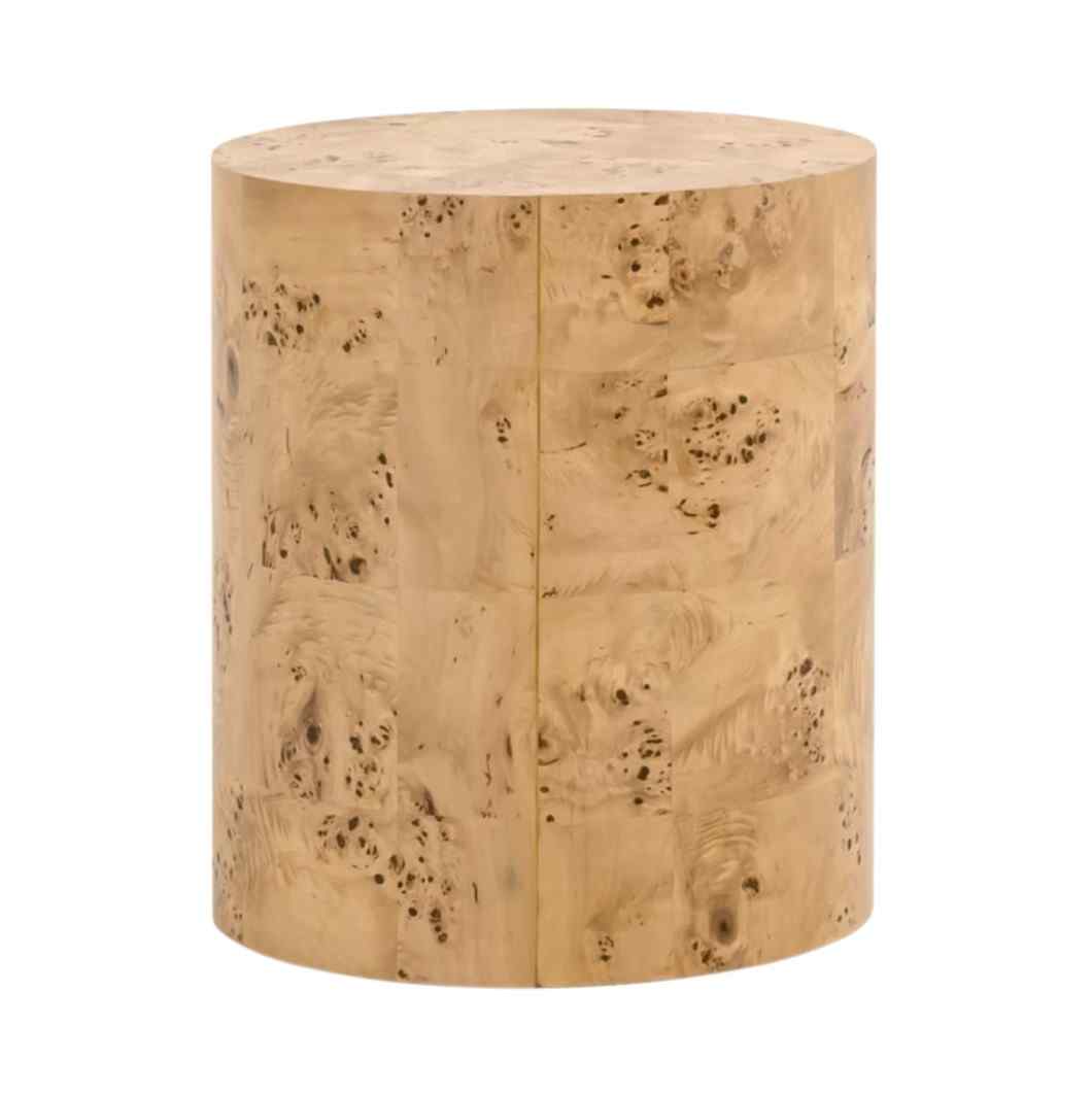 Essentials For Living Burl Wooden Round Accent Table