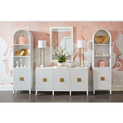 Chelsea House Burns White Multiple Shelves  Credenza