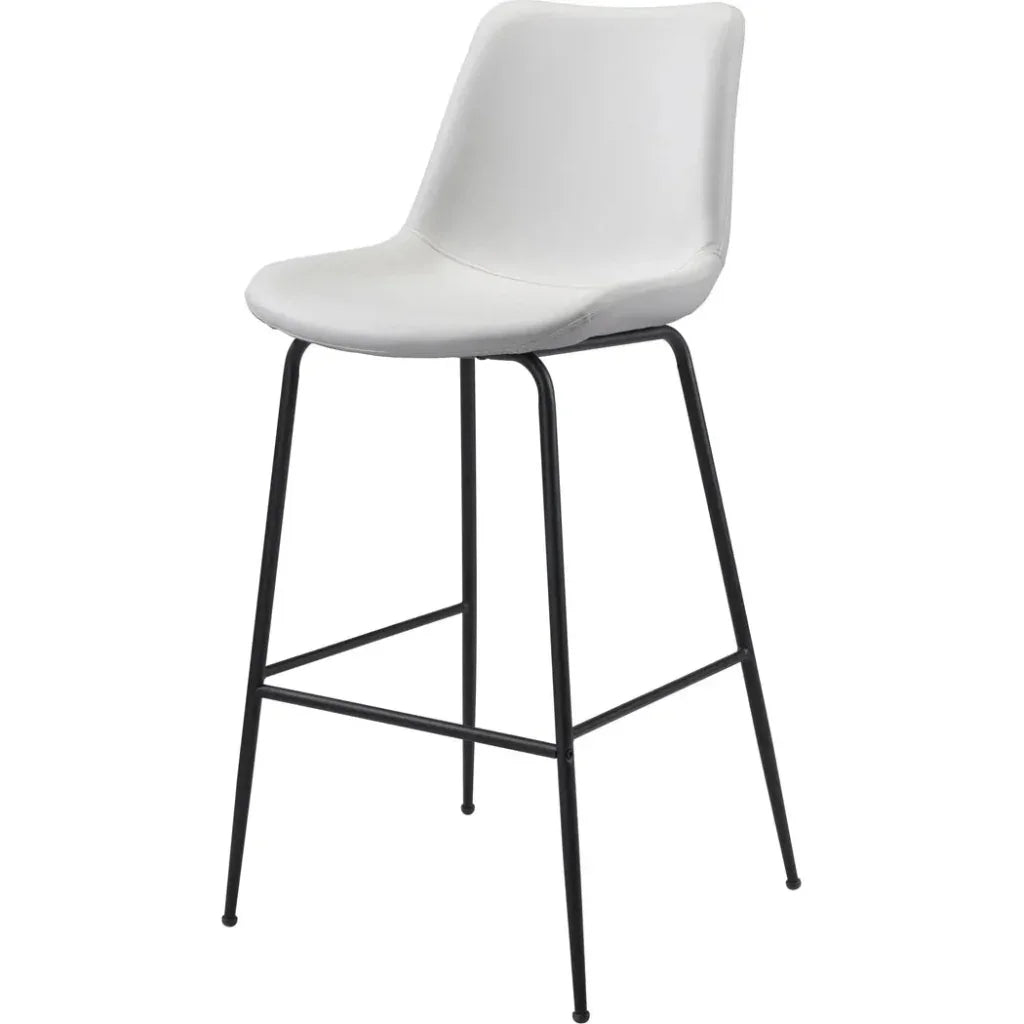 Byron Bar Chair White - LOOMLAN - Zuo Modern - Bar Stools