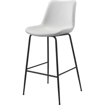Byron Bar Chair White - LOOMLAN - Zuo Modern - Bar Stools
