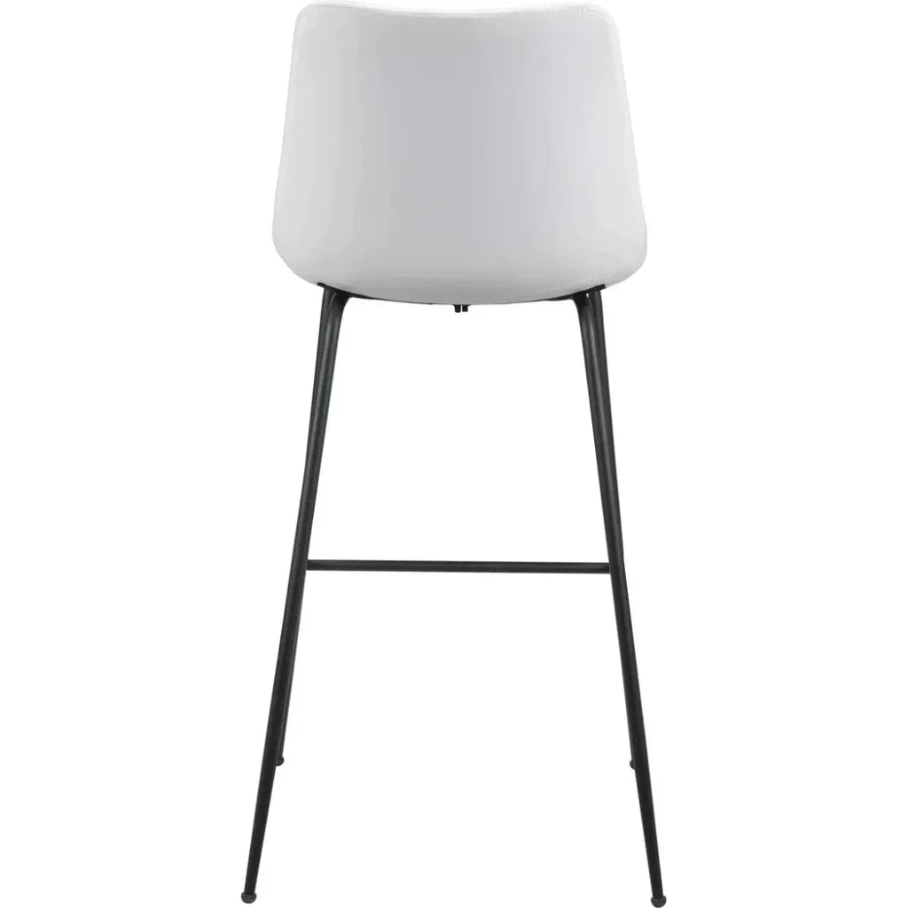 Byron Bar Chair White - LOOMLAN - Zuo Modern - Bar Stools