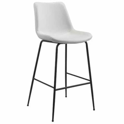 Byron Bar Chair White - LOOMLAN - Zuo Modern - Bar Stools