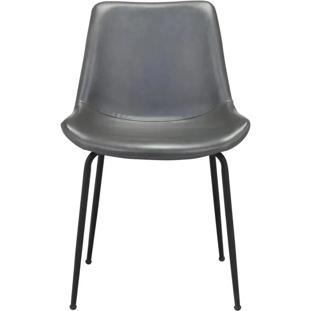 Byron Leather Armless Dining Chair 2PC - LOOMLAN - Zuo Modern - Dining Chairs