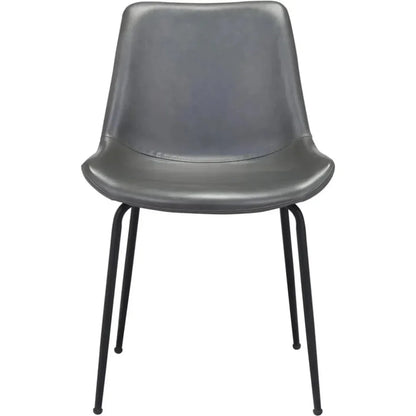 Byron Leather Armless Dining Chair 2PC - LOOMLAN - Zuo Modern - Dining Chairs