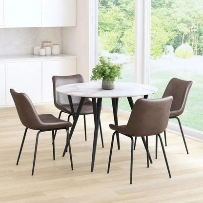 Byron Leather Armless Dining Chair 2PC - LOOMLAN - Zuo Modern - Dining Chairs