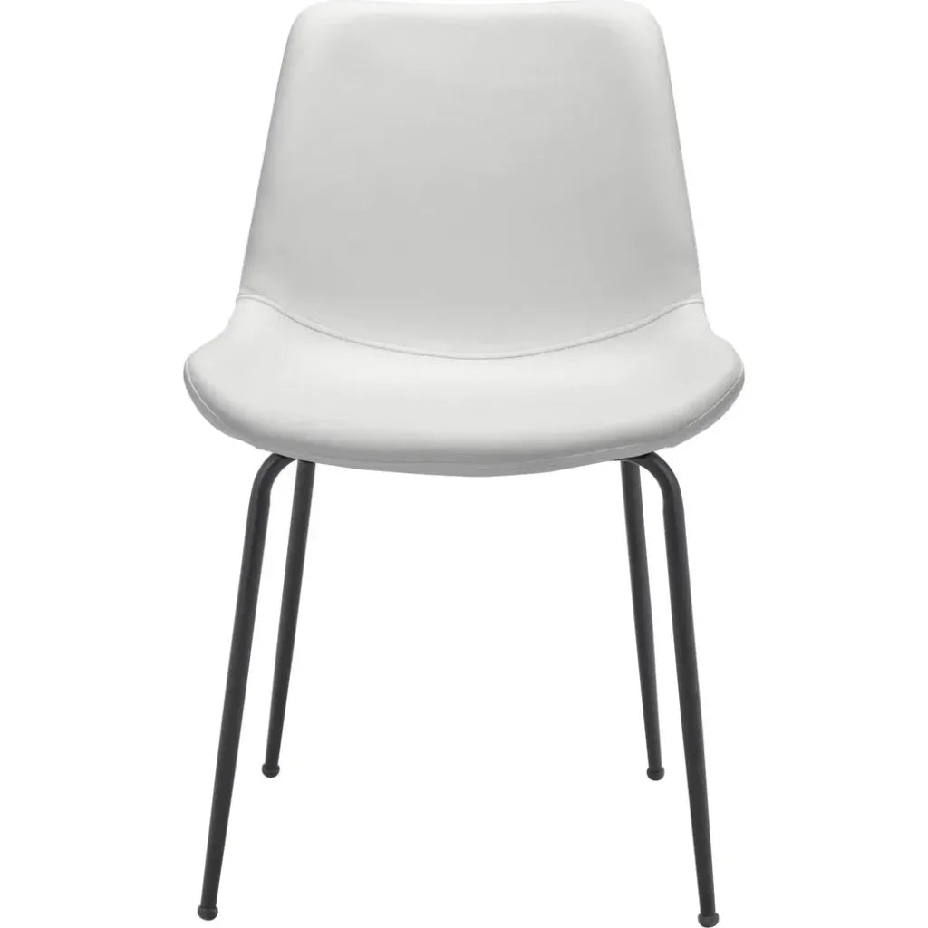 Byron Leather Armless Dining Chair 2PC - LOOMLAN - Zuo Modern - Dining Chairs