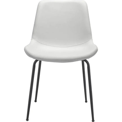 Byron Leather Armless Dining Chair 2PC - LOOMLAN - Zuo Modern - Dining Chairs