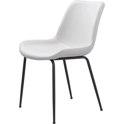 Byron Leather Armless Dining Chair 2PC - LOOMLAN - Zuo Modern - Dining Chairs