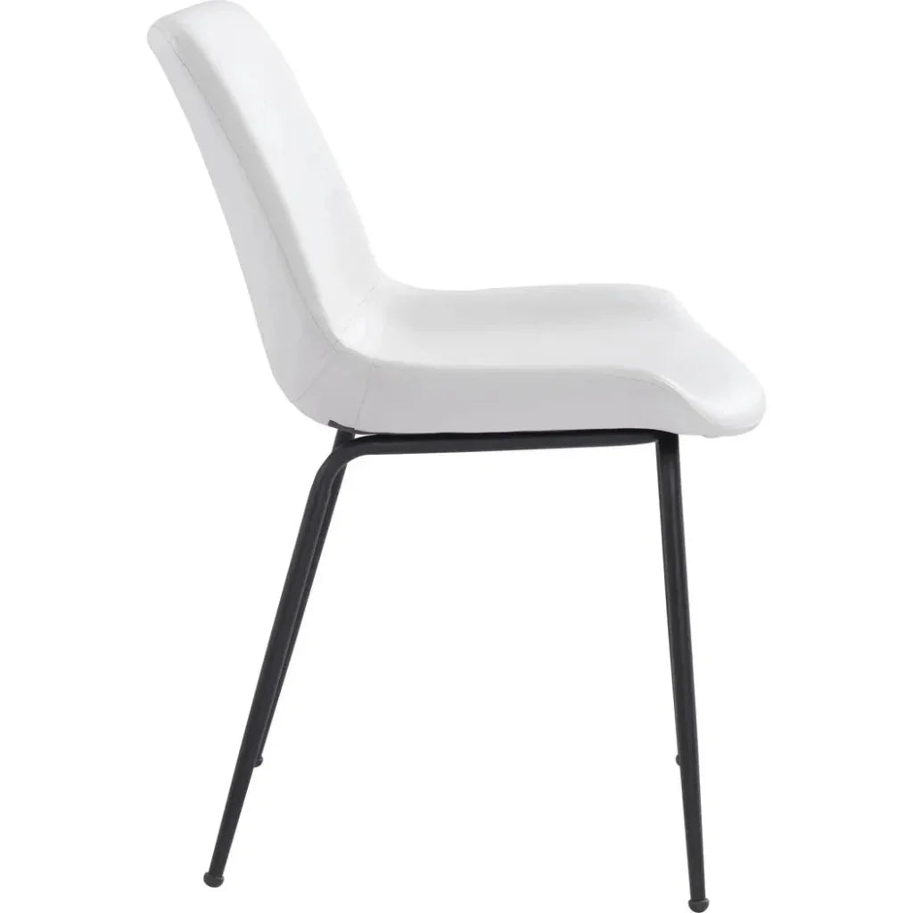 Byron Leather Armless Dining Chair 2PC - LOOMLAN - Zuo Modern - Dining Chairs