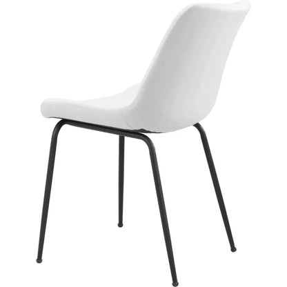 Byron Leather Armless Dining Chair 2PC - LOOMLAN - Zuo Modern - Dining Chairs