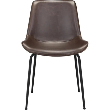 Byron Leather Armless Dining Chair 2PC - LOOMLAN - Zuo Modern - Dining Chairs