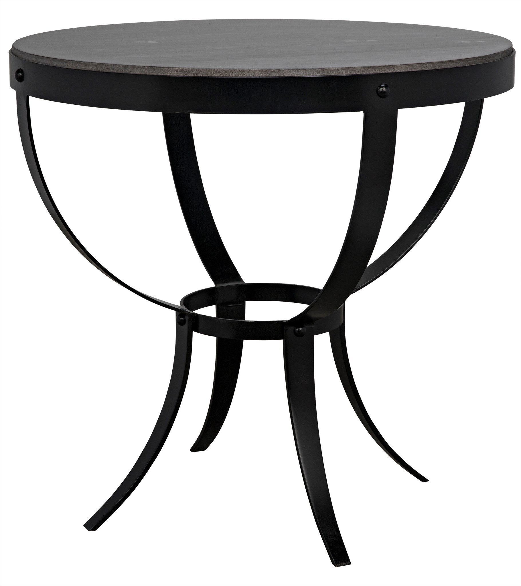 Byron Steel and Marble Black Round Side Table-Side Tables-Noir-Sideboards and Things