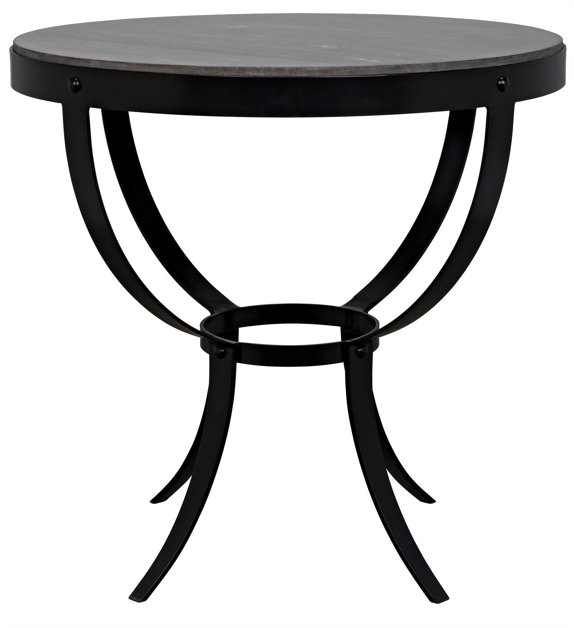 Byron Steel and Marble Black Round Side Table-Side Tables-Noir-Sideboards and Things