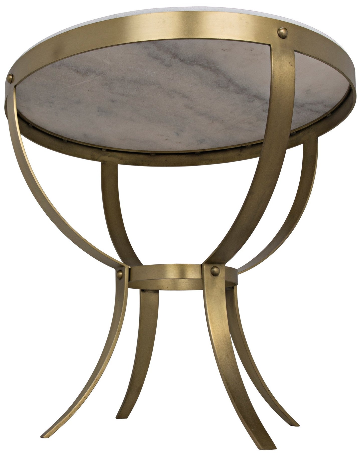 Byron Steel and Marble White Round Side Table-Side Tables-Noir-Sideboards and Things