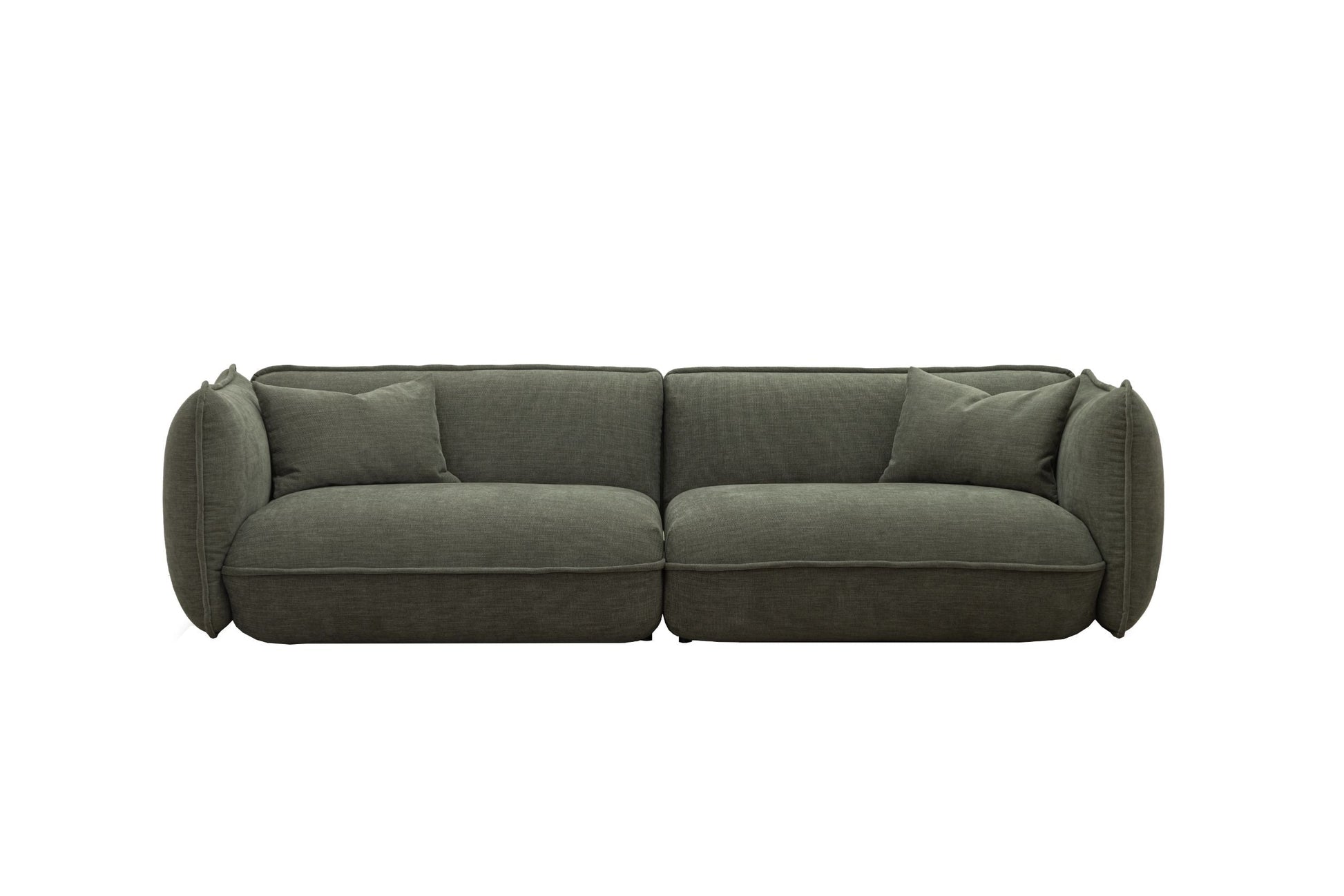LOOMLAN Custom Upholstery Clover Plush Pillow-Soft Fabric Loveseat