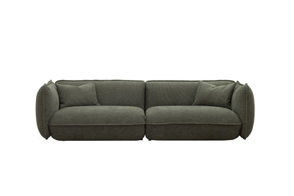 LOOMLAN Custom Upholstery Clover Plush Pillow-Soft Fabric Loveseat