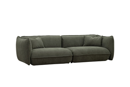 LOOMLAN Custom Upholstery Clover Plush Pillow-Soft Fabric Loveseat