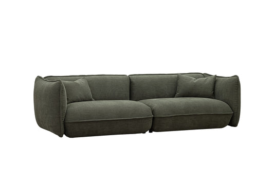 LOOMLAN Custom Upholstery Clover Plush Pillow-Soft Fabric Loveseat