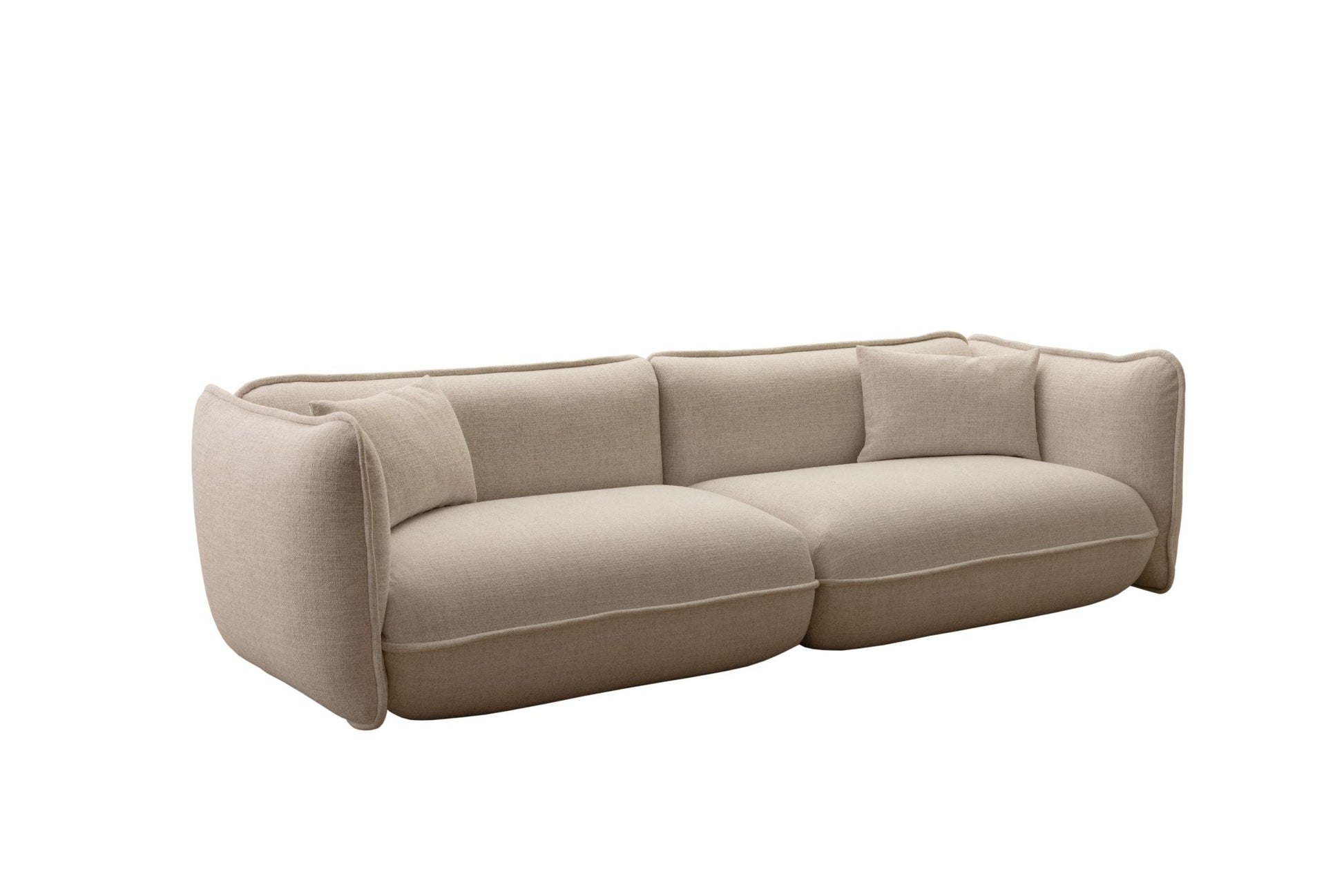 LOOMLAN Custom Upholstery Clover Plush Pillow-Soft Fabric Loveseat