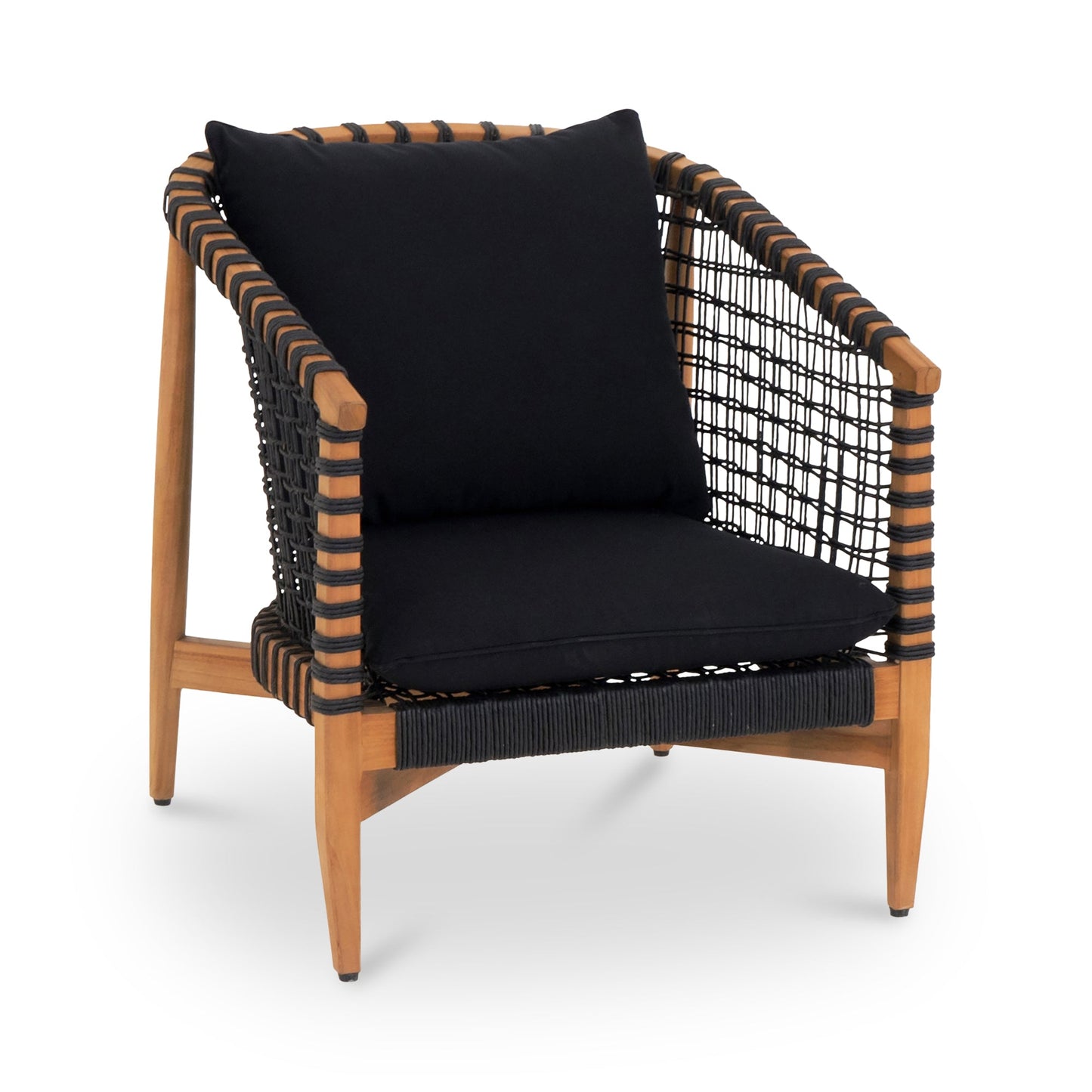 Kuna Black Teak Frame Outdoor Lounge Chair
