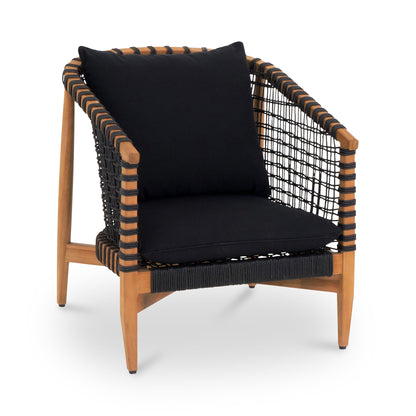 Kuna Black Teak Frame Outdoor Lounge Chair