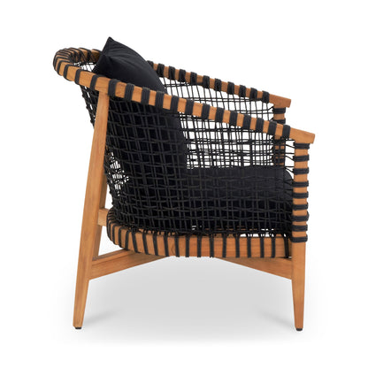 Kuna Black Teak Frame Outdoor Lounge Chair