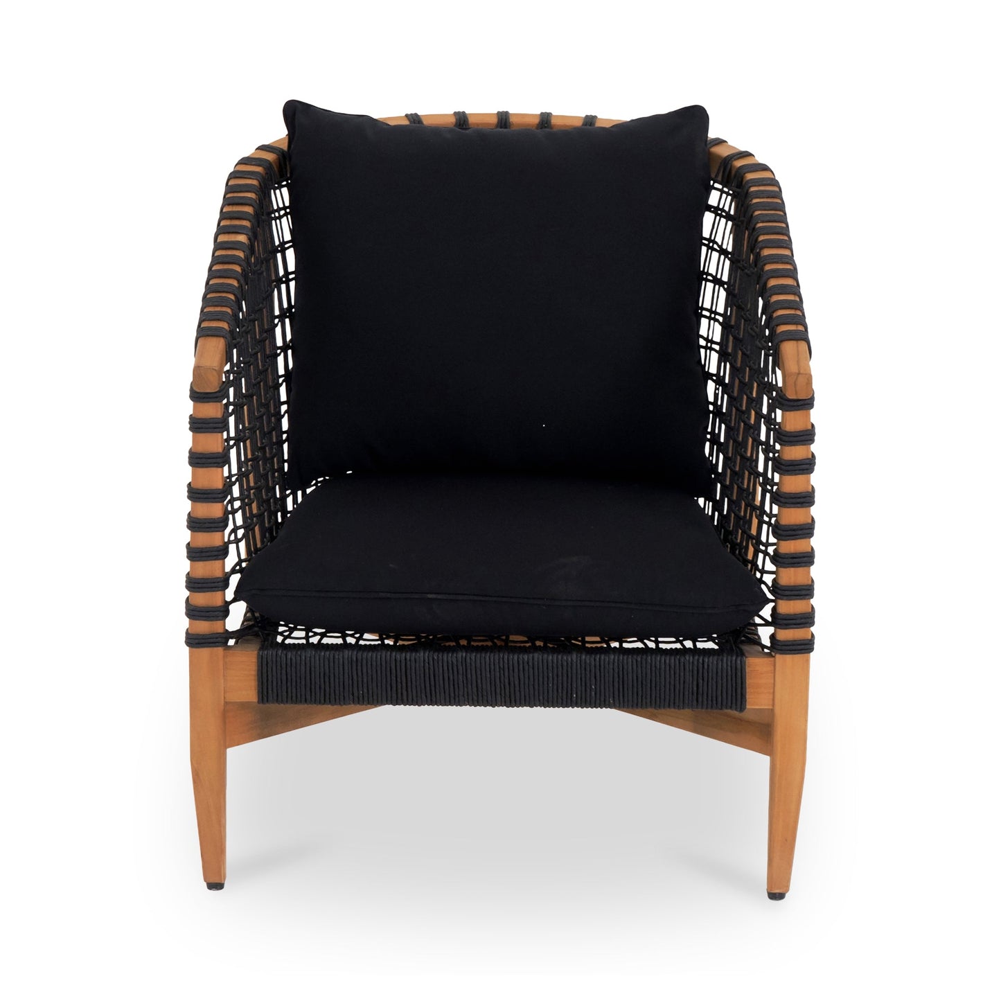 Kuna Black Teak Frame Outdoor Lounge Chair