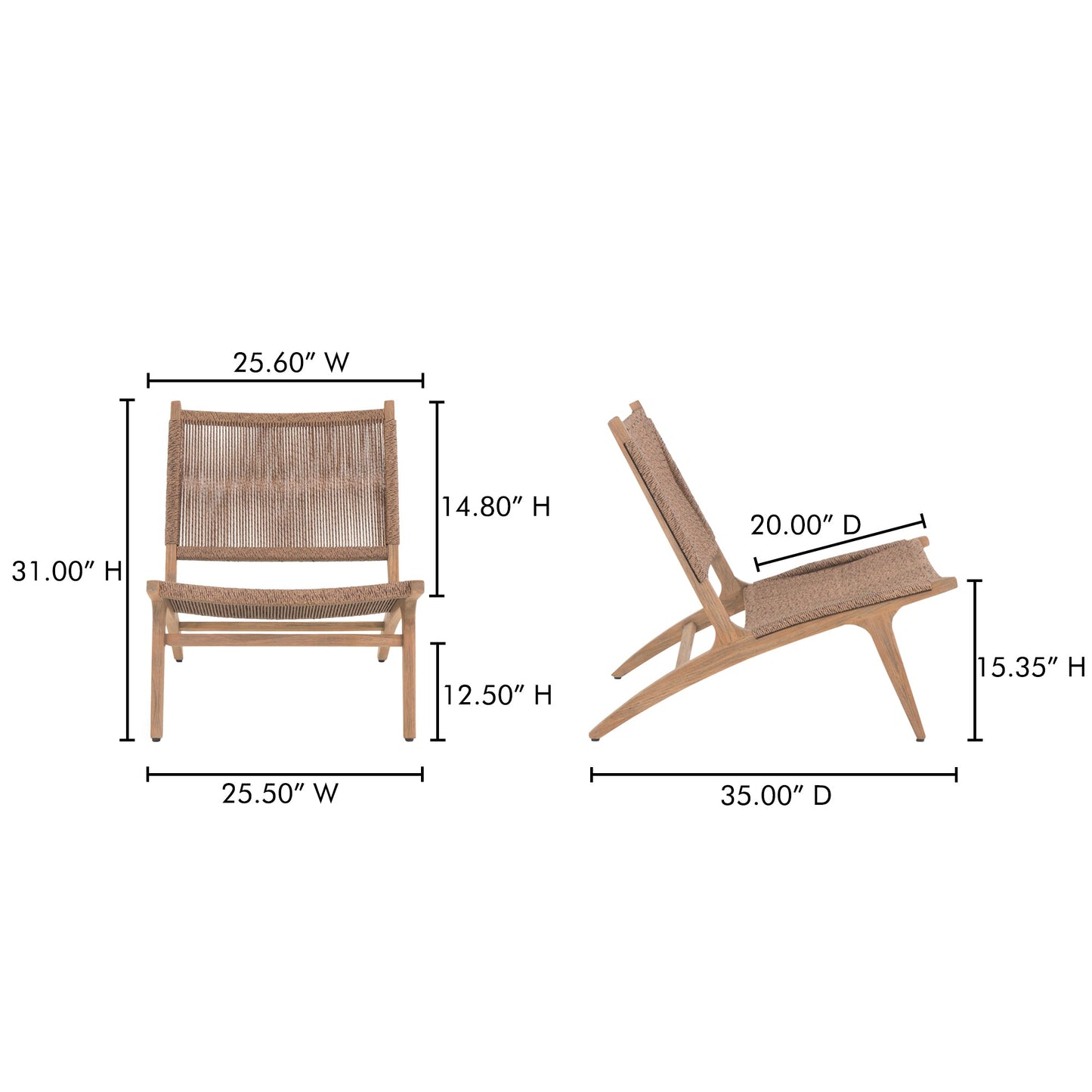 Palma Teak Weather-Resistant Outdoor Lounge Chair