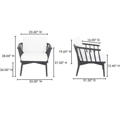 Wren Solid Teak Frame Outdoor Lounge Chair